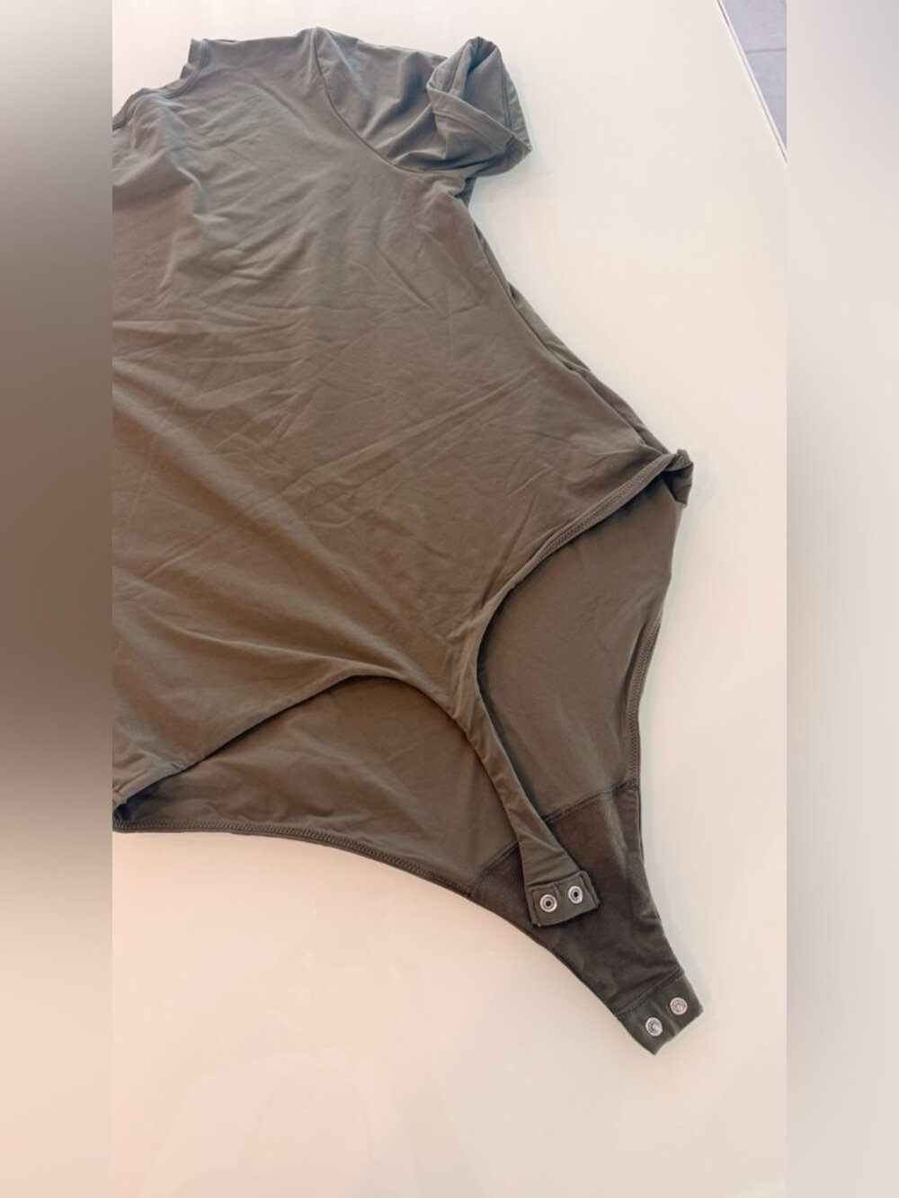 Auden Olive Green Bodysuit Soft Stretch Basic Women's Size XS NWT - Picture 5 of 11